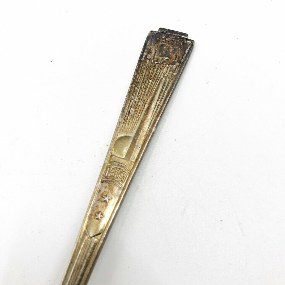 Vintage 1939 New York World's Fair PURE SILVER PLATED SPOON Official Souvenir - Picture 5 of 15